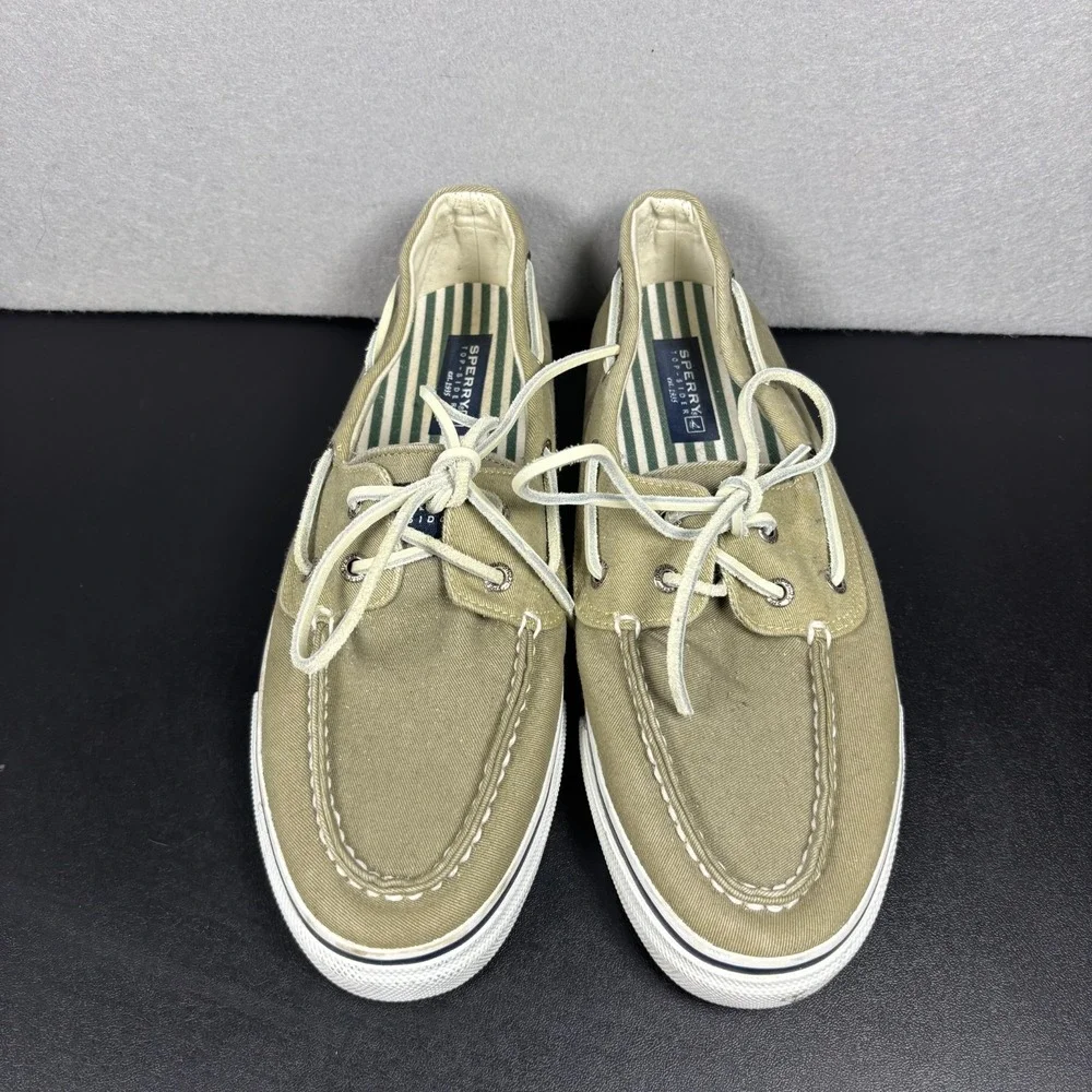 Sperry Top Sider Bahama Boat Shoes KHAKI/OYSTER  0561043 Mens Size 10.5M Loafers
